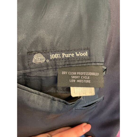 Burberry Vintage mens 100% Wool Blazer Jacket In Navy excellent condition sz 42 - Picture 3 of 7